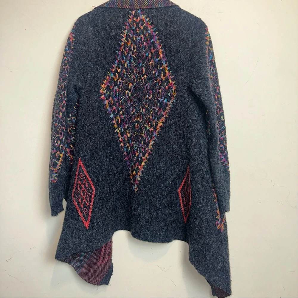 Dreamers Women Med Aztec Southwest Open Cardigan Sweater Cowgirl Western Rodeo - Picture 6 of 11